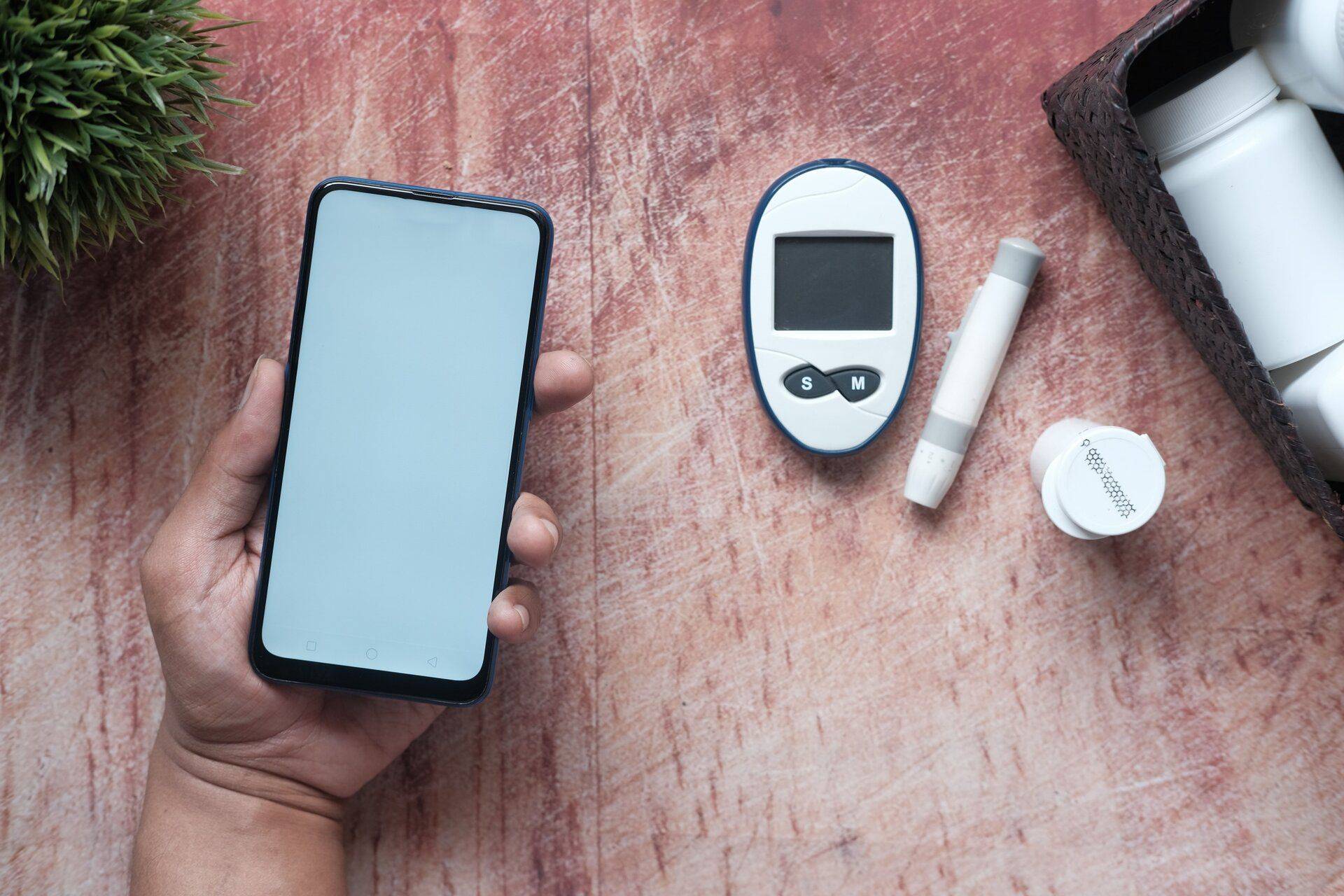 diabetes devices on desk